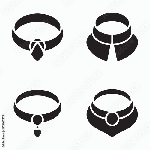 Modern Choker Jewelry Silhouette