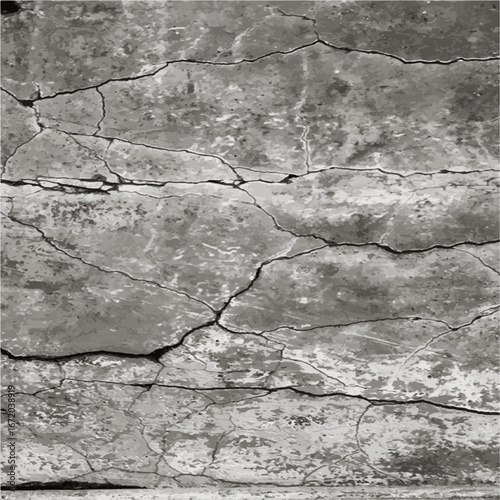 old cracked concrete wall