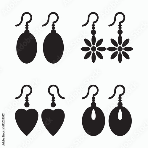 Fashionable Stud Earrings Jewelry Icon