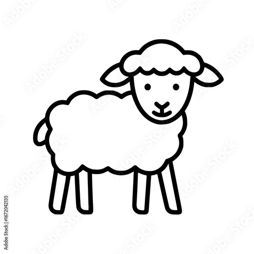 Minimalist Lamb Line Icon 
