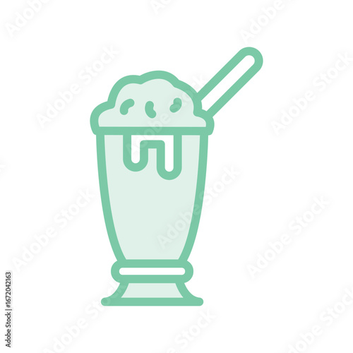 Milkshake duotone line icon , vector, pixel perfect, illustrator file 
