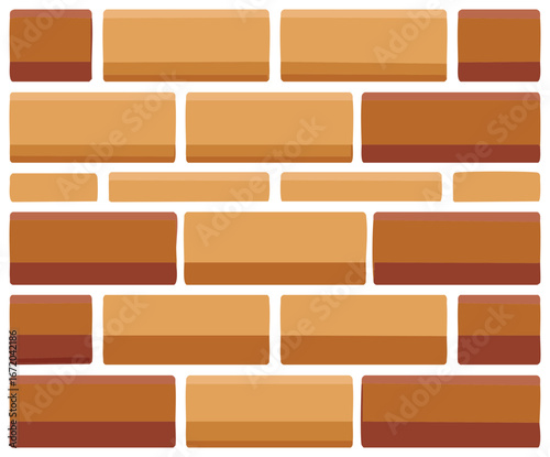 Simple and Modern Brick Wall Design Texture in Different Shades of Orange Brown