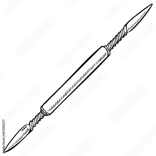 Martial Arts Double Ended Staff Weapon Illustration