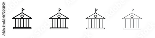 University icons. line strokes simple icons