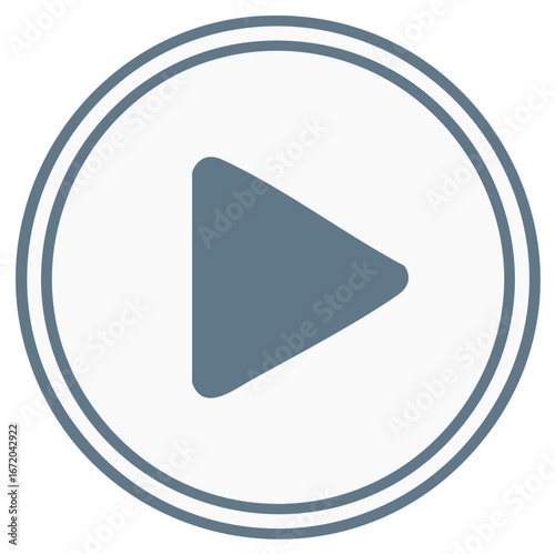 Minimalist play button icon with triangle in a circle for media player interface