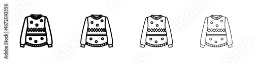 Sweater icons. line strokes simple icons