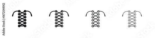 Shoe lace icons. line strokes simple icons