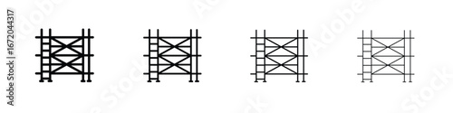 Scaffolding icons. line strokes simple icons