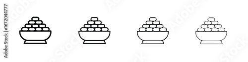 Ramadan breakfast icons. line strokes simple icons