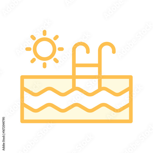 Swimming Pool duotone line icon , vector, pixel perfect, illustrator file 
