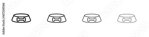 Pets bowl icons. line strokes simple icons