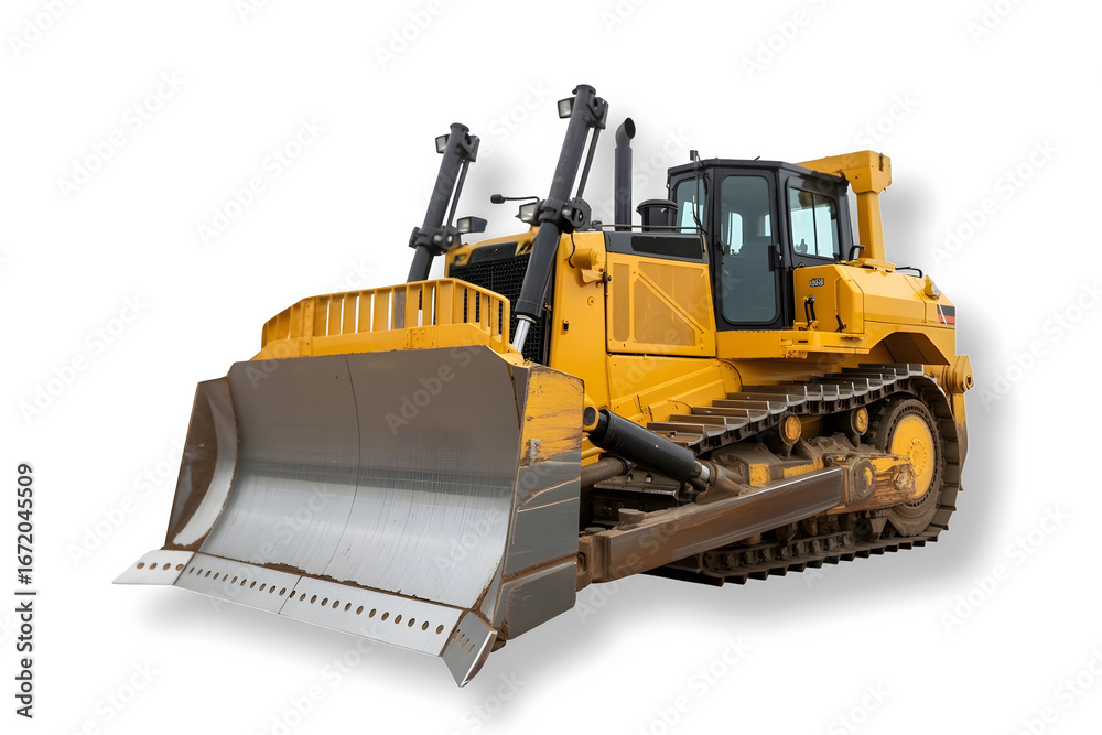 Fototapeta premium A bulldozer isolated on white background