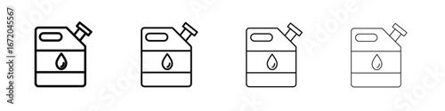 Oil can icons. line strokes simple icons