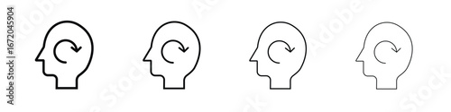 Memory recall icons. line strokes simple icons