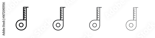 Measuring tape icons. line strokes simple icons