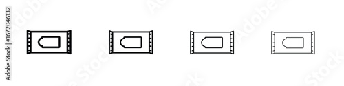 Makeup remover wipes icons. line strokes simple icons