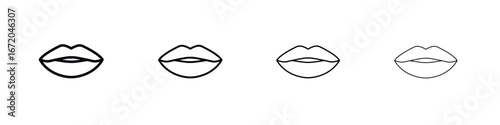 Lips icons. line strokes simple icons