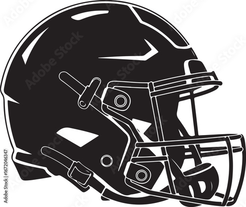 silhouette Vector American gridiron football helmet flat