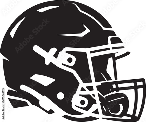 silhouette Vector American gridiron football helmet flat