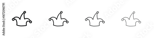 Jester hat icons. line strokes simple icons
