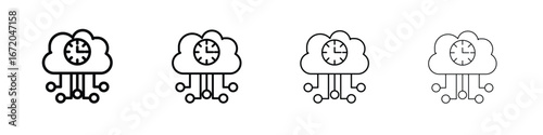 High server uptime icons. line strokes simple icons