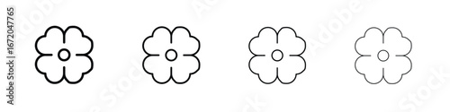 Four leaf clover icons. line strokes simple icons