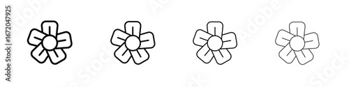 Flax flower icons. line strokes simple icons