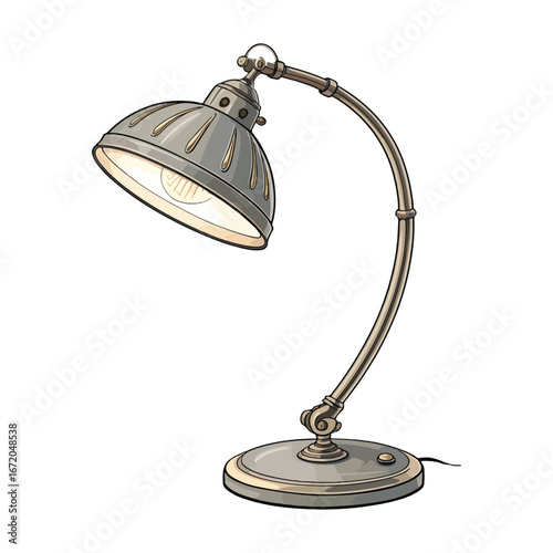 Vector Icon of Desk Lamp – Office Lighting Accessory Illustration