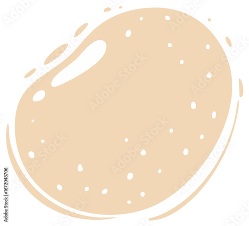 Stylized potato vegetable graphic in natural beige and white colors