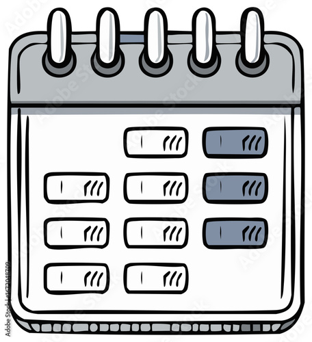 Calendar Illustration Cartoon Graphic Style Scheduler Appointment Planner
