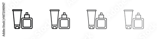Cosmetics icons. line strokes simple icons