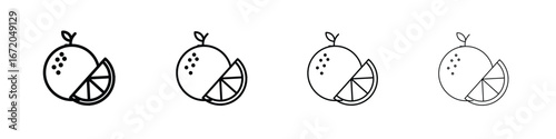 Citrus fruit icons. line strokes simple icons