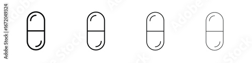 Capsule icons. line strokes simple icons