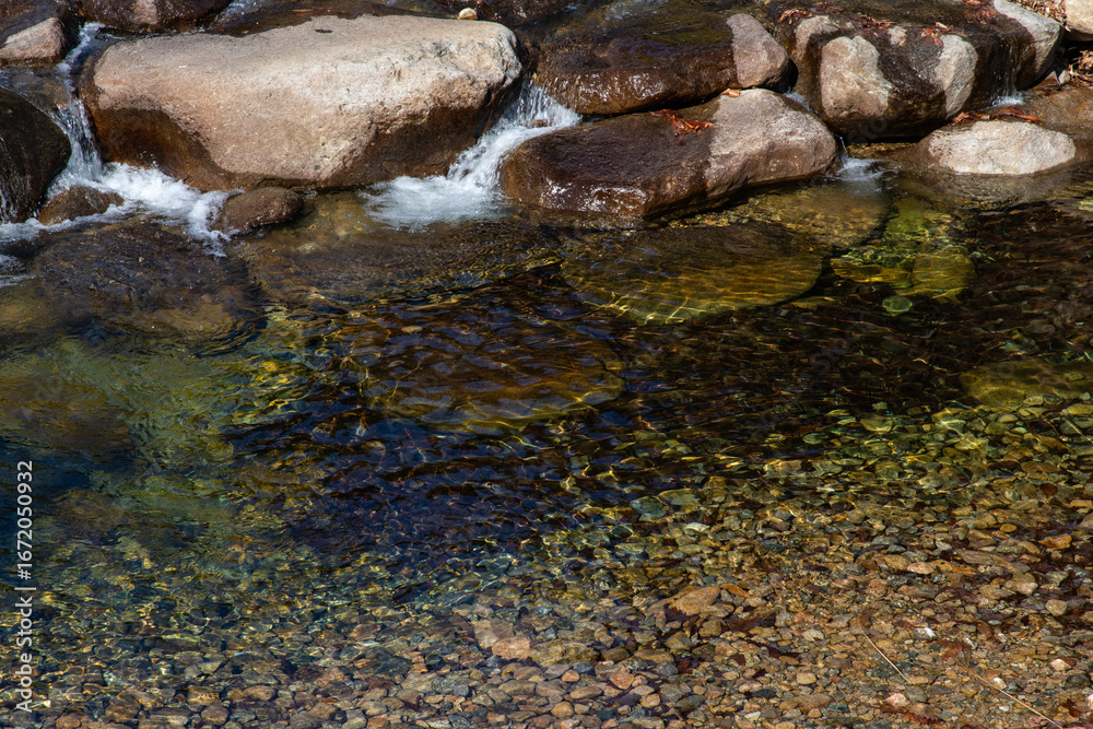 Fototapeta premium view of the flowing stream in the valley