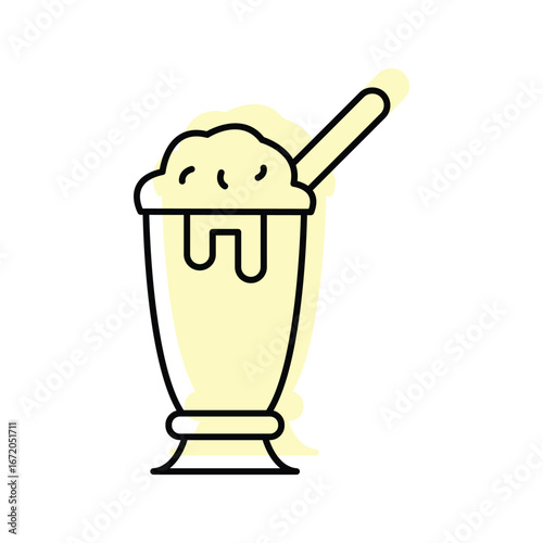 Milkshake color shadow thinline icon , vector, pixel perfect, illustrator file 

