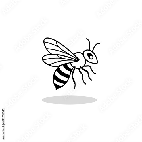 Stylized line drawing drone bee	