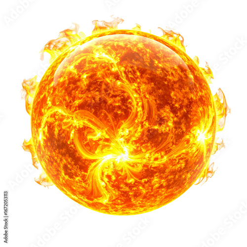Dramatic Solar Flare Energy Illustration Sun Planet Science Bright Power Space Heat Graphic Resource