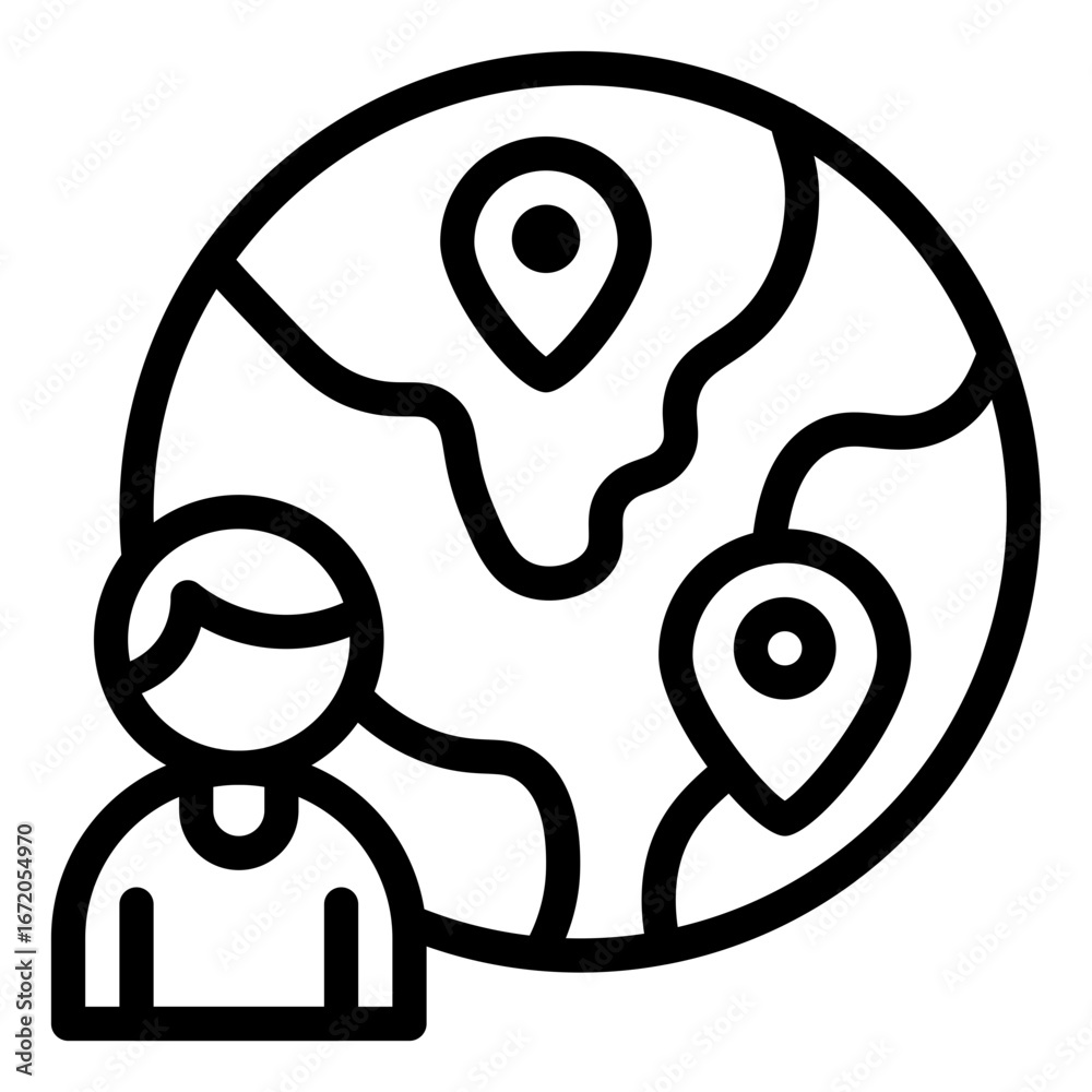 Obraz premium Global Network Connection Icon