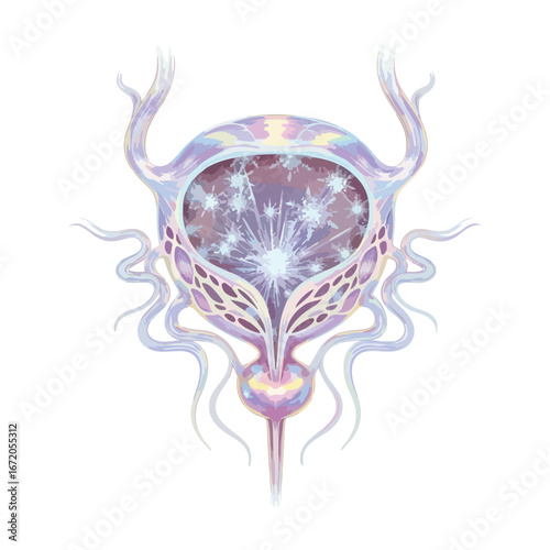 Fantasy Vector bladder illustration with a colorful aesthetic- Vector Human Organs