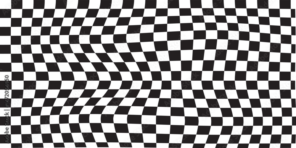 Fototapeta premium Checkerboard black and white seamless pattern. Background vector illustration.