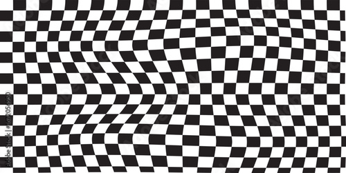 Checkerboard black and white seamless pattern. Background vector illustration.