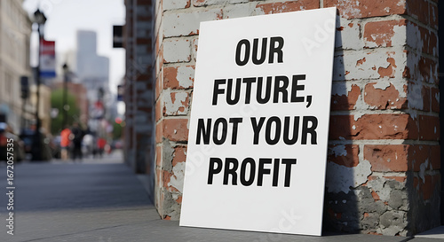 Our Future, Not Your Profit Climate Protest Sign
