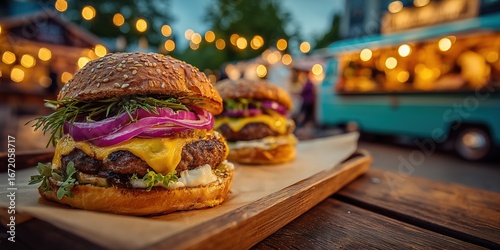 Food at the food truc festival