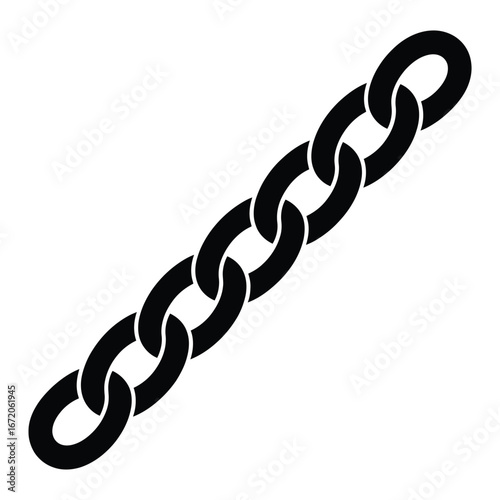 Simple black chain link illustration on a white background