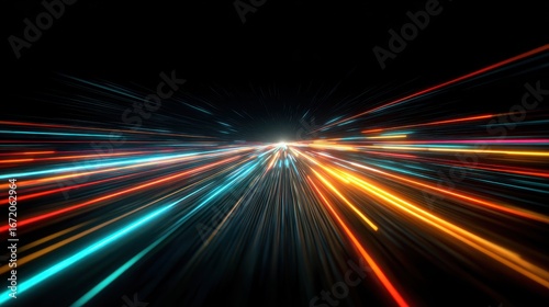 Light Trails Speed Energy Abstract Background