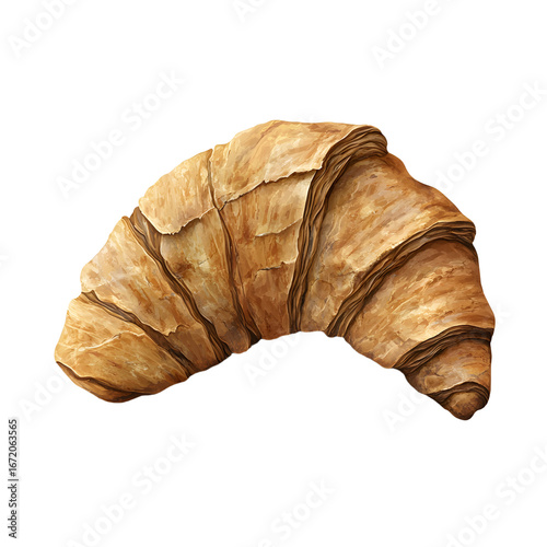 Delicious Croissant Pastry Isolated on White Background for Baking Enthusiasts