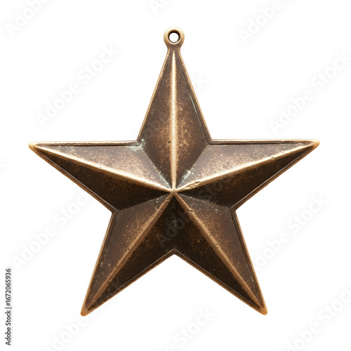 Vintage Copper Star Ornament Close Up Rustic Decoration Holiday Festive Celebration Symbol