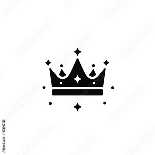 Elegant crown adorned with sparkling gems resting against a white backdrop symbolizes royalty and prestige with a minimalist aesthetic.