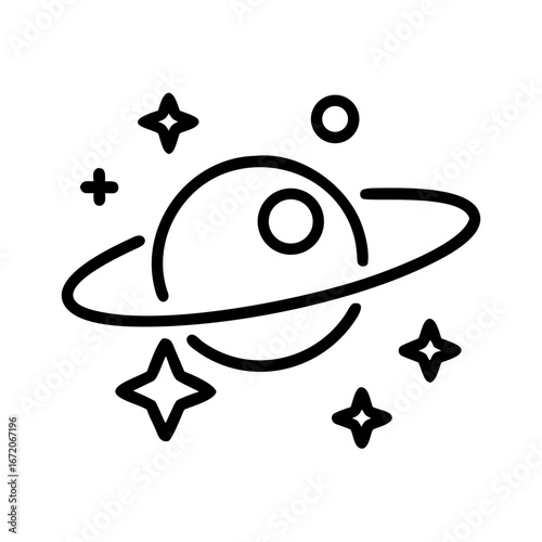 Galaxy Icon for Space, Universe, Astronomy and Cosmic Exploration