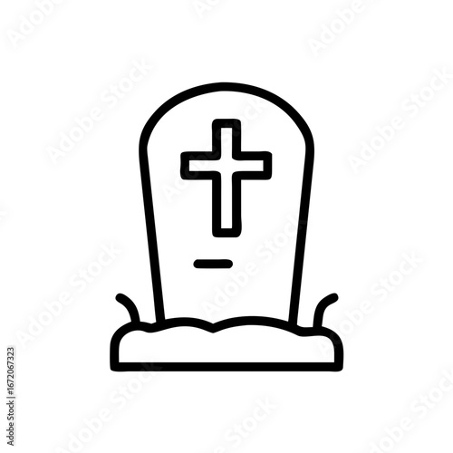 Grave Icon for Cemetery, Memorial, Death, and Remembrance Design